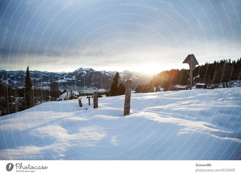 Bödele Umwelt Natur Landschaft Himmel Wolken Horizont Sonne Sonnenaufgang Sonnenuntergang Sonnenlicht Winter Wetter Schnee Alpen Berge u. Gebirge Gipfel