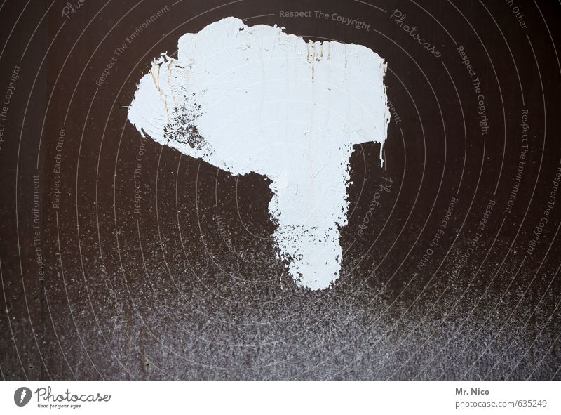 Afrika Zeichen weiß Landkarte Kontinente Wand klecksen Fleck Farbstoff dreckig assoziativ Silhouette Fassade braun Phantasie abstrakt Verfall Zerstörung
