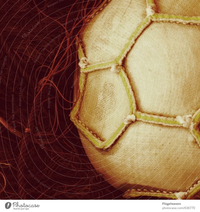 Fußballinnenleben Freizeit & Hobby Ball Nähen Naht Netz Farbfoto Innenaufnahme Nahaufnahme Detailaufnahme Seil Oberflächenstruktur rund Sechseck Menschenleer