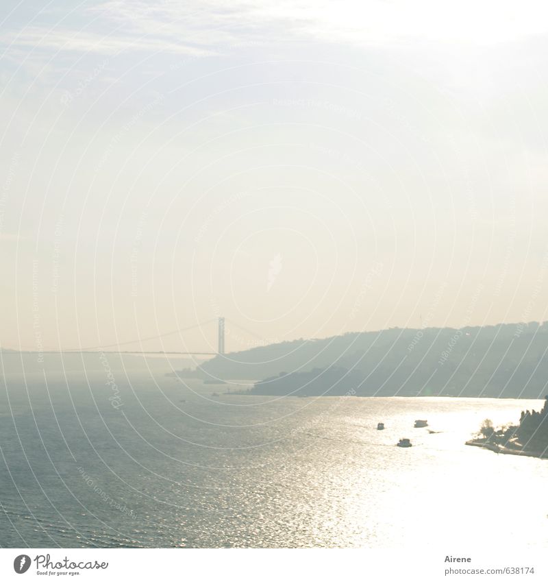 Verbindung halten Landschaft Wasser Himmel Schönes Wetter Küste Meer Bosporus Schwarzes Meer Marmarameer Meerstraße Wasserstraße Istanbul Türkei Anatolien Asien