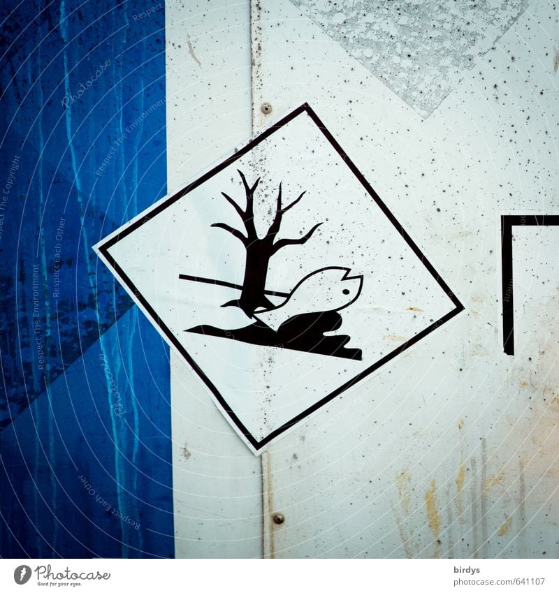 Bedenkliche Inhaltsstoffe Industrie Chemieindustrie Zeichen Schilder & Markierungen Hinweisschild Warnschild authentisch gefährlich Stress Risiko