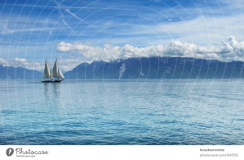 am sonntag will mein ... See Lac Lèmon Segeln Schweiz Wolken Wellen Freizeit & Hobby Sonntag Kondensstreifen ruhig Lausanne Wasserfahrzeug Schifffahrt