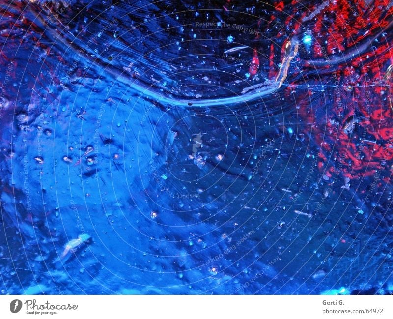 true blue Hintergrundbild Glasbaustein rot grell mehrfarbig frisch kalt Oberfläche Gemälde Glasbläser Dinge Farbe blau Kreis fresh Eis Coolness