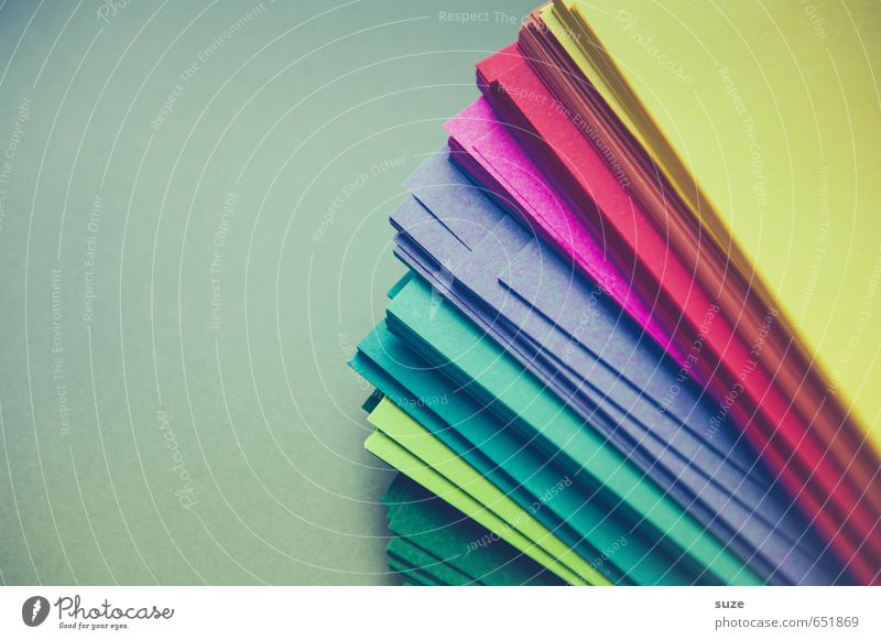 Papierwelten Stil Design Freizeit & Hobby Spielen Basteln Büroarbeit Business einfach einzigartig blau gelb grün violett rot türkis Schreibwaren Zettel Idee
