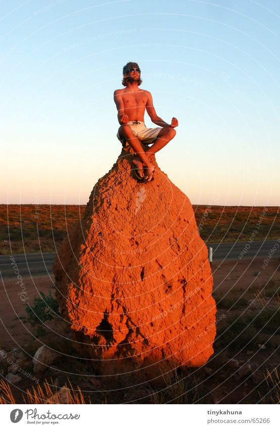 OM..... Termitenhügel Sonnenuntergang Meditation Ferien & Urlaub & Reisen Australien West Australien termiten guru Freude