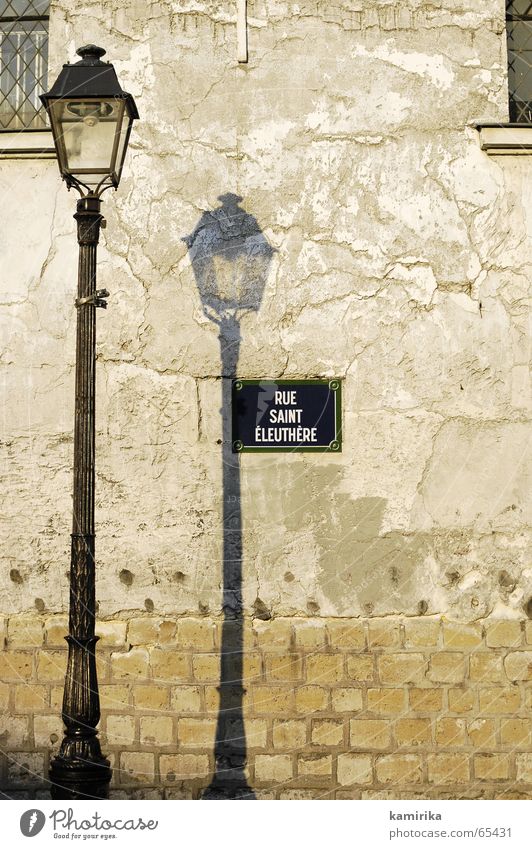 rue irgendwas Laterne Licht Wand Glühbirne Paris Frankreich Mond und Abend Straße Lampe