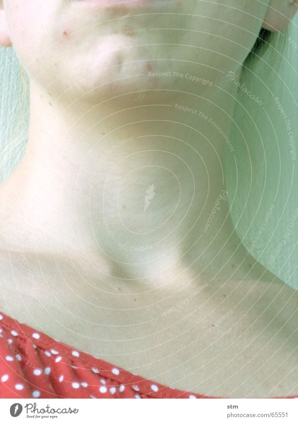 Halbportrait einer Frau (Hals) kalt grün Sommer ernst bewegungslos ruhig blau starre Eis