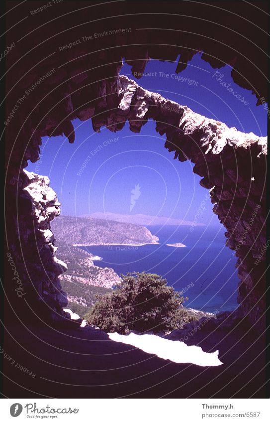 Monolithos - Insel Rhodos Meer Himmel Sonne Schatten Loch