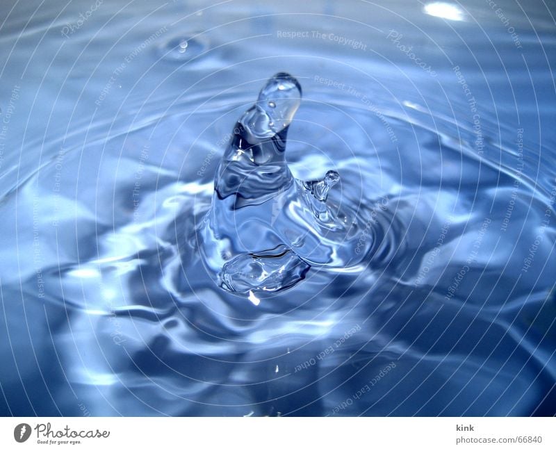 Ein kurzer Moment II nass kalt Makroaufnahme Momentaufnahme Wasser Wassertropfen blau Klarheit Erfrischung