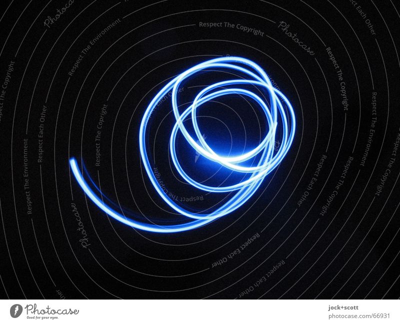 nicht drallfrei Linie Bewegung blau schwarz beweglich Spirale durcheinander Verwirbelung Drehung Schlaufe Experiment abstrakt Hintergrund neutral Kunstlicht