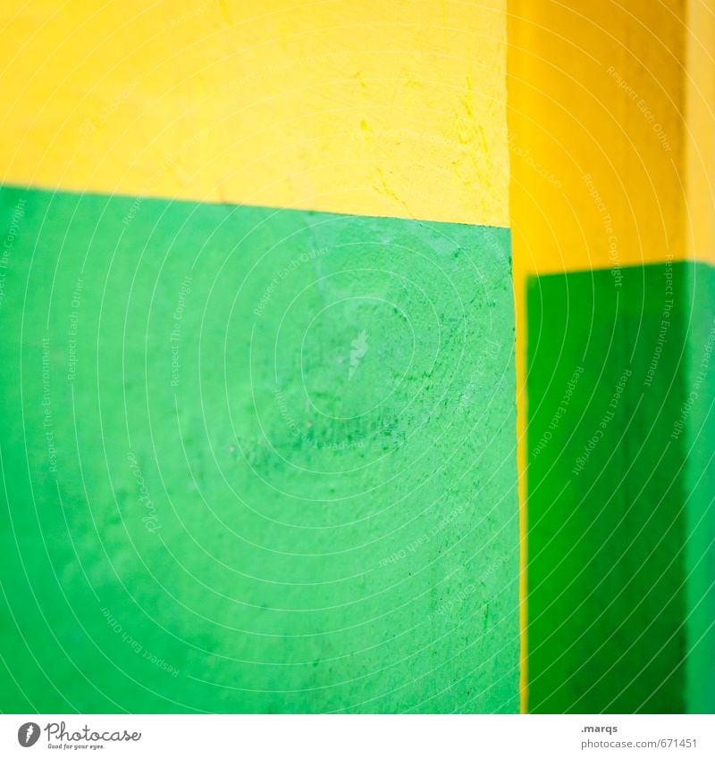 Brazil Lifestyle elegant Stil Design Mauer Wand Beton Linie Coolness eckig einfach trendy gelb grün Farbe Grafik u. Illustration Hintergrundbild minimalistisch