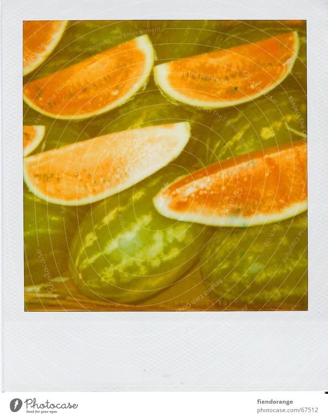 melon quarter retro Frucht Gemüse Stadtteil Markt Gesundheit Polaroid