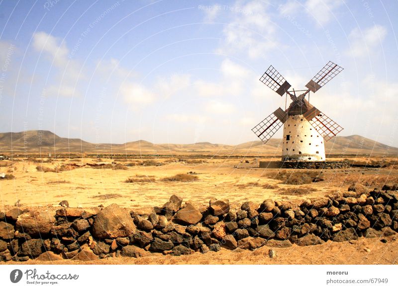 Windmühle der Einsamkeit Ödland Landschaft Fuerteventura Wüste alt schäbig el cotillo
