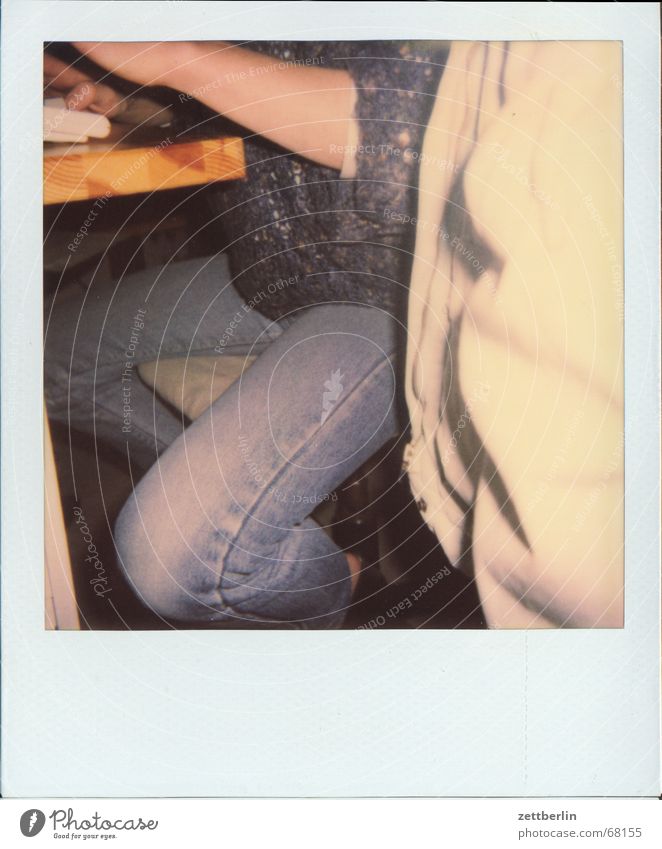 Polaroid X - Mama Wolle Pullover anfängerfehler parallaxenausgleich Jeanshose Schreibtisch wysiwyg