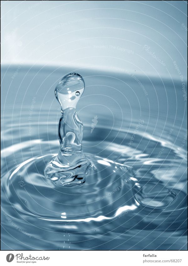Wassertropfen nass frisch Erfrischung kalt blau kurzer moment Klarheit Momentaufnahme