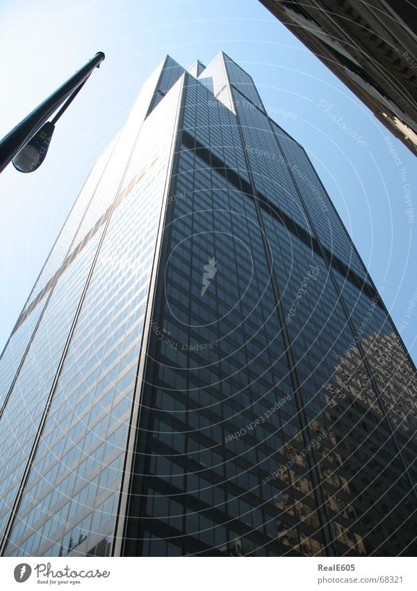 SearsTower1 Hochhaus Illinois schwarz chicago sears tower Stadtzentrum hoch Glas