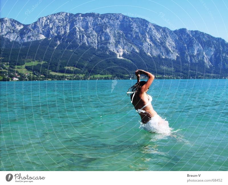 el salto ;) See Sommer Sonne Physik springen Wasser Berge u. Gebirge Wärme