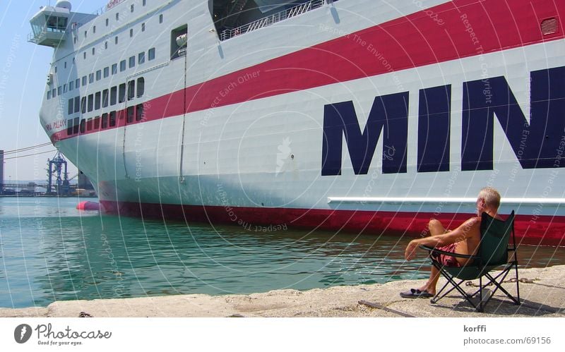 fähre Fähre Wasserfahrzeug Portwein ruhig Meer ferry Hafen sitzen