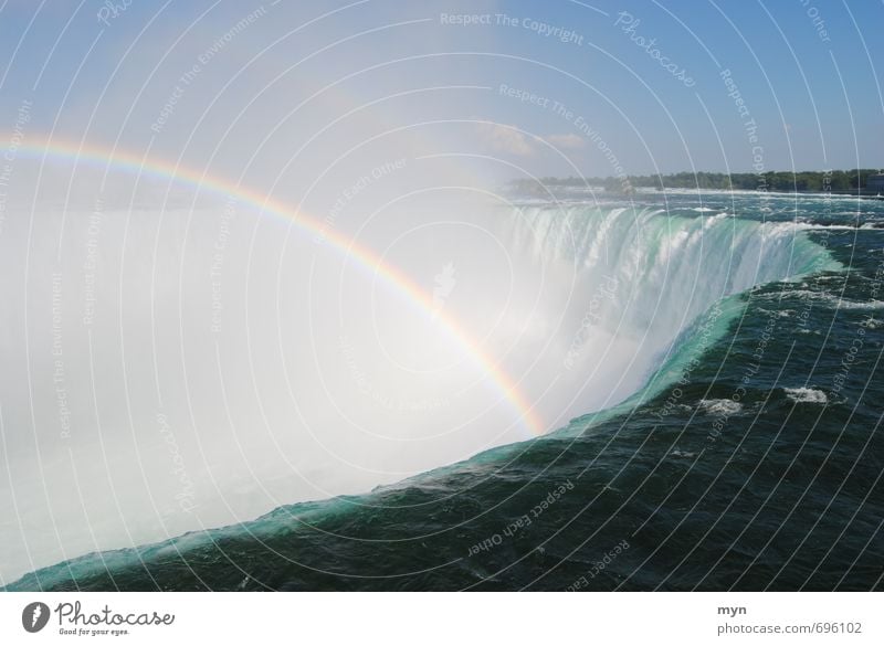 Niagara Fälle II Sommer Schönes Wetter Fluss Wasserfall fantastisch gigantisch Regenbogen Horseshoe Falls Kanada Stars and Stripes Ontario Weltkulturerbe