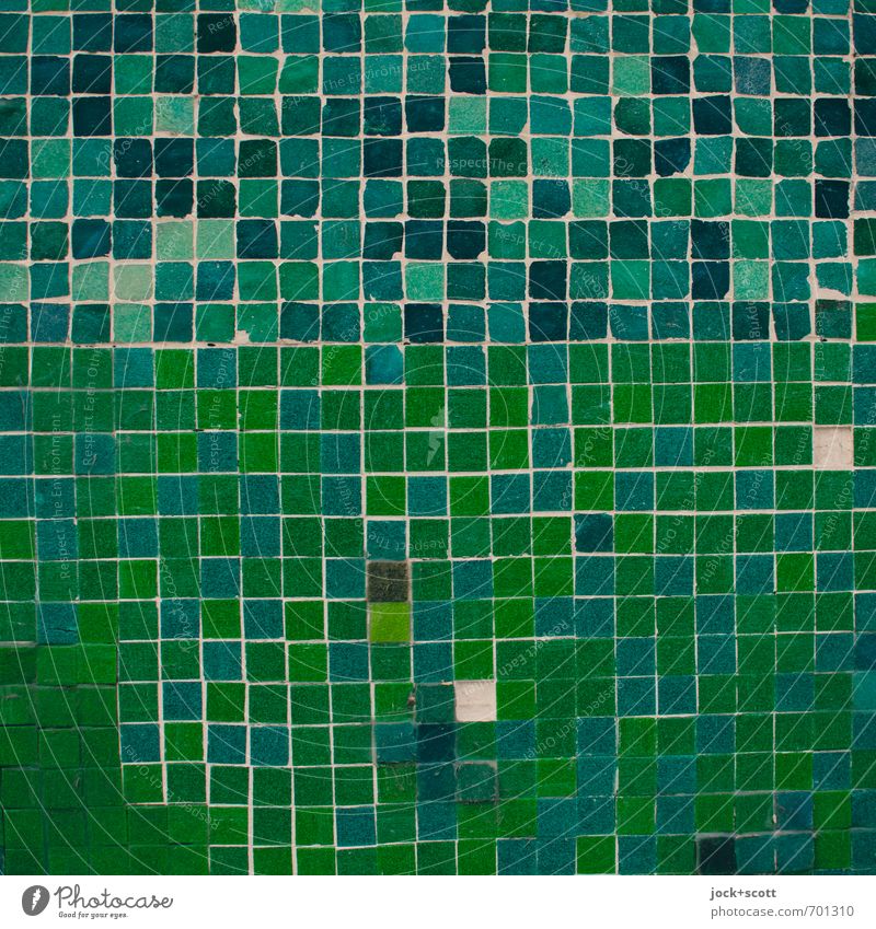 ramponiert im Quadrat Stil Kunsthandwerk Wand eckig grün Wandel & Veränderung Mosaik Fuge Oberfläche Fliesen u. Kacheln Straßenkunst Geometrie Bildpunkt
