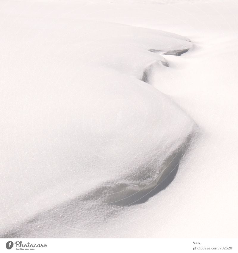 Vom Winde verweht Natur Winter Schnee Schneewehe kalt weiß Schlangenlinie Farbfoto Außenaufnahme Detailaufnahme Strukturen & Formen Menschenleer