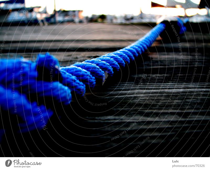 Blue Rope Holzmehl Dock Himmel blue rope boat water bay sky horizon