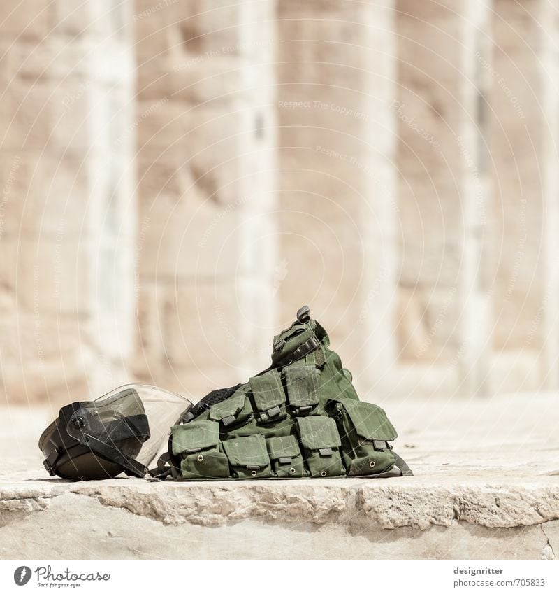Tempelwache Polizei Militär Armee Jerusalem Tempelbezirk Israel Asien Palast Ruine Bauwerk Architektur Mauer Wand Sehenswürdigkeit Bekleidung Arbeitsbekleidung