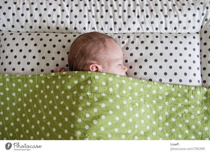 ... Kind Baby Leben Kopf Haare & Frisuren Gesicht Ohr Nase 1 Mensch 0-12 Monate liegen schlafen frisch Gesundheit Glück niedlich grün weiß Schutz Geborgenheit