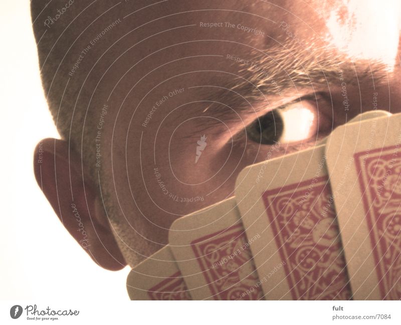 Pokerface Spieler Mann Gesicht Auge