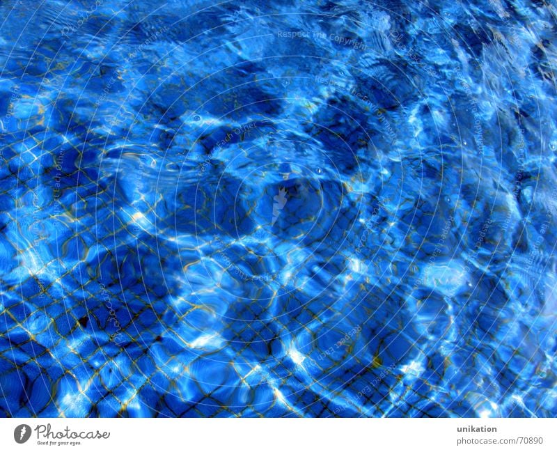 nass und erfrischend Schwimmbad Planschbecken Wasserspiegelung Kräusel Muster Ferien & Urlaub & Reisen Sommer Becken kräuseln blau Erfrischung