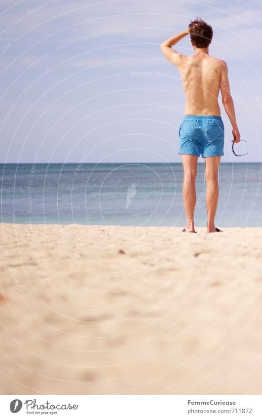 Beach Time! (I) Stil Freizeit & Hobby maskulin Junger Mann Jugendliche Erwachsene 1 Mensch 18-30 Jahre Zufriedenheit Erholung träumen Traumreise Karibik Kuba