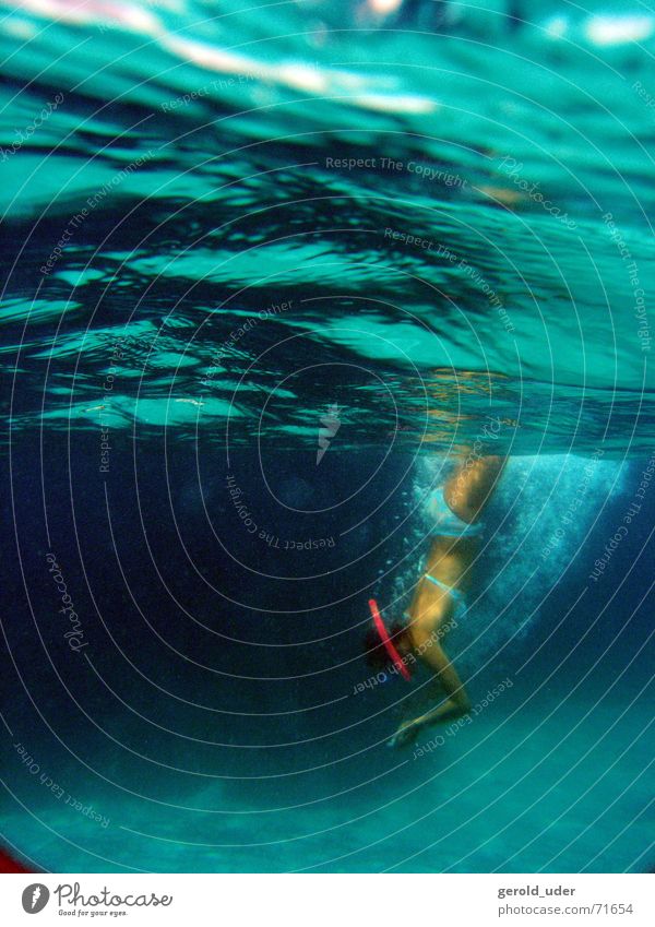 Eintaucher(in) Meer tauchen Taucher Tauchgerät Schnorcheln Bikini Erfrischung entdecken Mallorca Erholung Suche Wasser