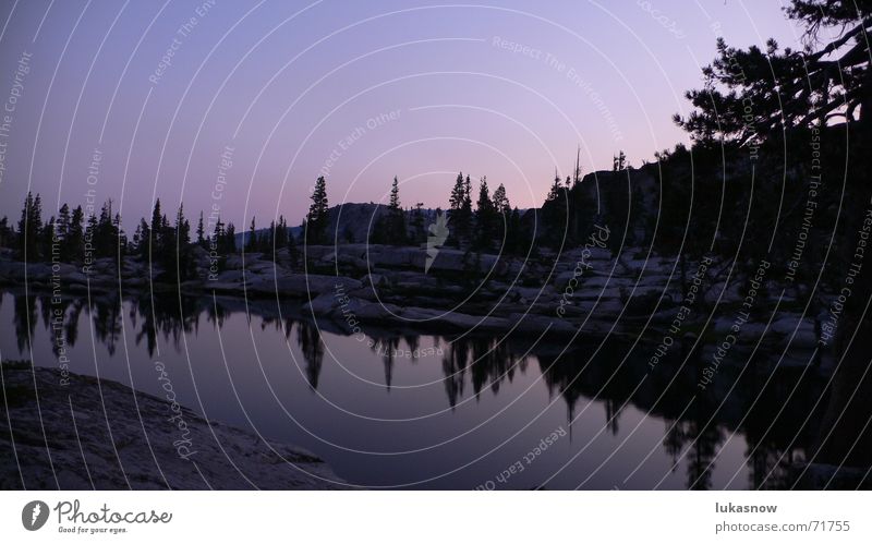 Desolation Valley 1 Gebirgssee See Waldlichtung Granit Sonnenuntergang Reflexion & Spiegelung frisch kalt wandern ruhig träumen Ferien & Urlaub & Reisen