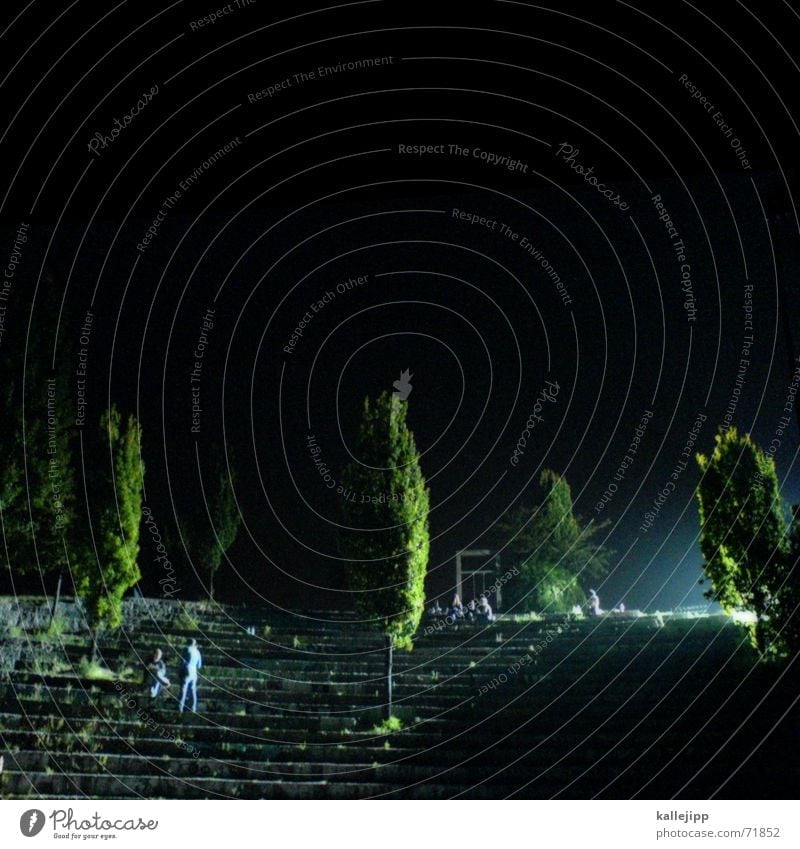 mauerpark Handy-Kamera Atrium Nacht schwarz dunkel Lampe Licht Baum Tatort Mauerstreifen heimwärts Berlin night jahn stadion Mensch spilzeugbäume Surrealismus