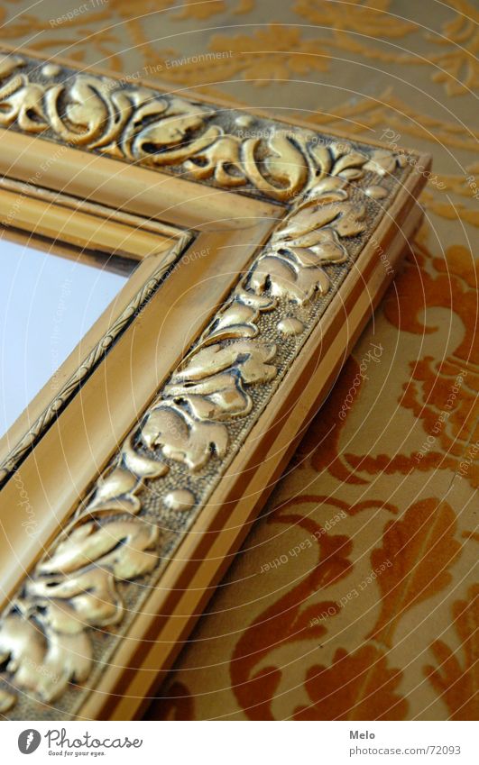 spieglein spieglein an der wand I Spiegel Tapete Wand gelb Reflexion & Spiegelung Muster Ornament Glas Rahmen gold