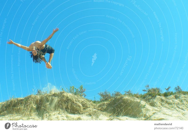 sand diving Strand Sommer springen Sport Stranddüne fliegen Freude Geschwindigkeit
