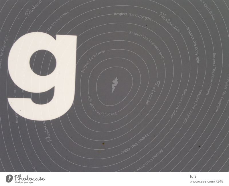 - G - Typographie weiß grau Medien Werbung Schriftzeichen