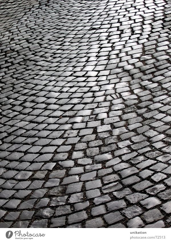 Straßenmosaik Kopfsteinpflaster Straßenbelag pflastern Muster Mosaik Stein Wege & Pfade Schatten Strukturen & Formen Pflastersteine