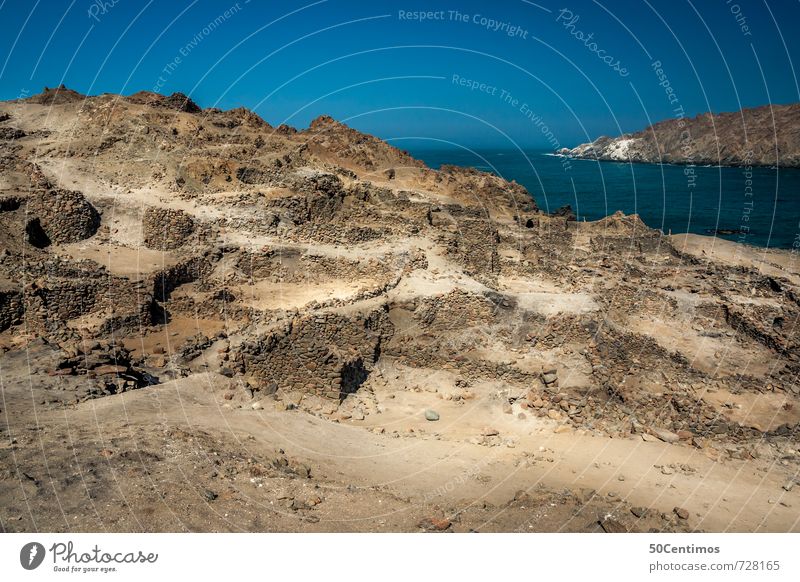 Puerto de Incas, Peru Ferien & Urlaub & Reisen Tourismus Ausflug Abenteuer Ferne Städtereise Expedition wandern Landschaft Sonne Hügel Meer Wüste Ruine