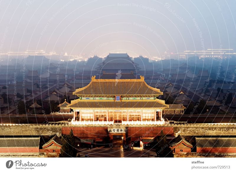 verbotene Stadt, abgedunkelt Peking China Altstadt Sehenswürdigkeit Wahrzeichen außergewöhnlich Verbotene Stadt Schatten Nachtaufnahme Farbfoto Außenaufnahme