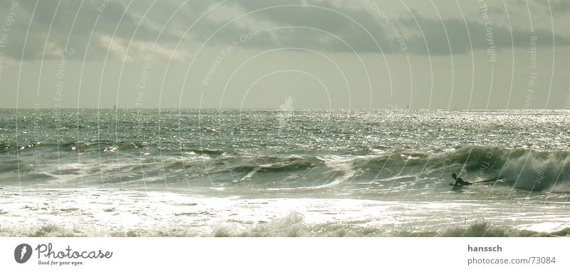 surfen Wellen Strand Wolken Meer Frankreich Bodyboard blenden longville Freiheit Glück überarbeitet