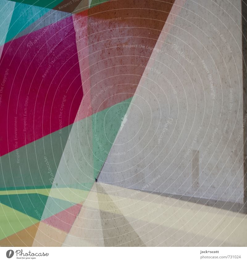 Mélange Farbraum Grafik u. Illustration Dreieck ästhetisch eckig trendy einzigartig modern viele Design innovativ Surrealismus Irritation Doppelbelichtung