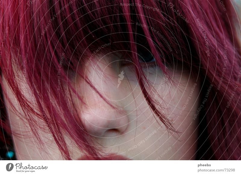 ein augenblick wie damals... rosa Frau Augenbraue Porträt violett Haarsträhne Stimmung Sommer Wimpern Wind Haare & Frisuren Nase Haut abgescnitten Gesicht