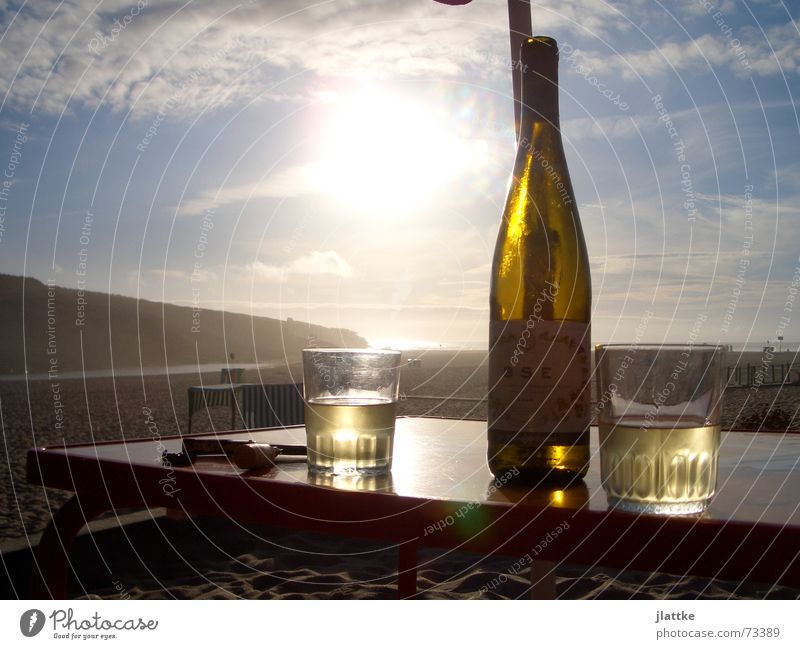 Stimmung in Portugal Strand Sonnenuntergang Meer Erholung trinken Heimweh gradil Wein