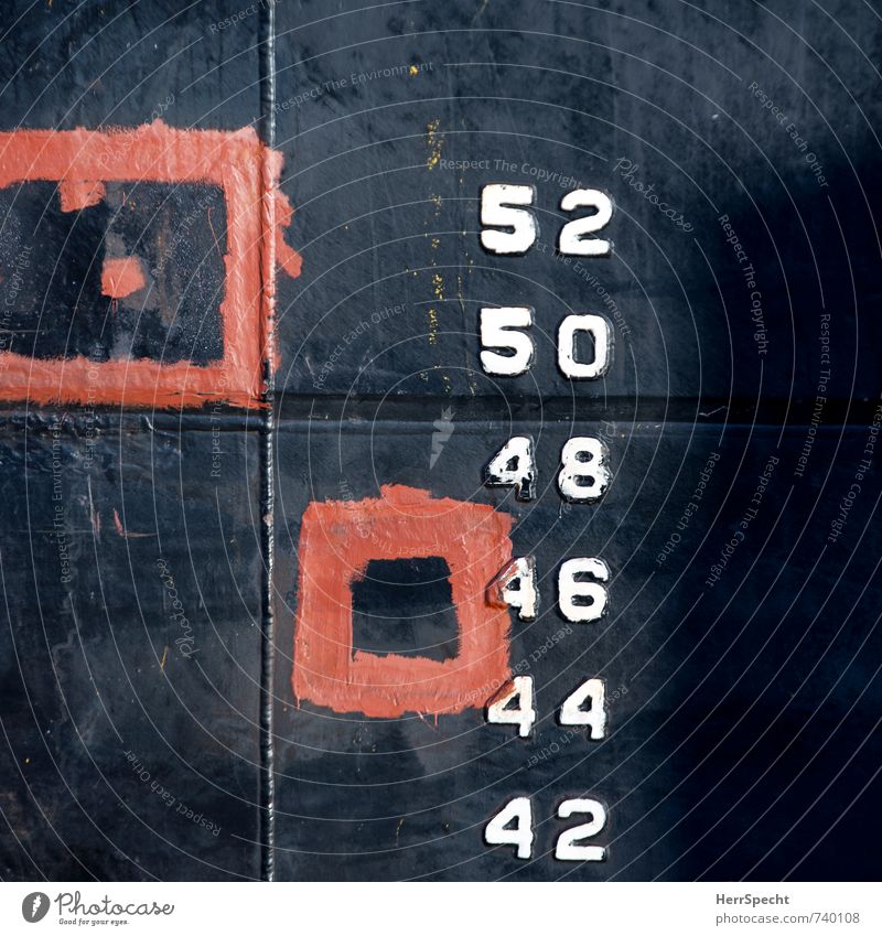 Malen mit Zahlen Antwerpen Belgien Hafenstadt Zeichen Ziffern & Zahlen rot schwarz weiß Schiffsrumpf Wasserfahrzeug Schilder & Markierungen Wasserstand Quadrat