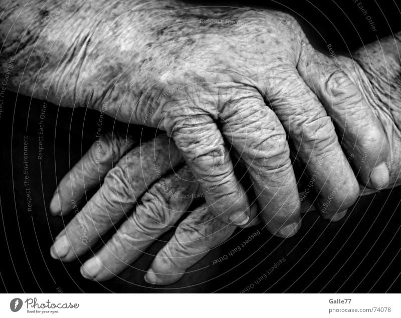 Spuren des Lebens Hand Zeit Finger festhalten Geborgenheit Halt sensibel verwundbar Falte Gefühle Wärme