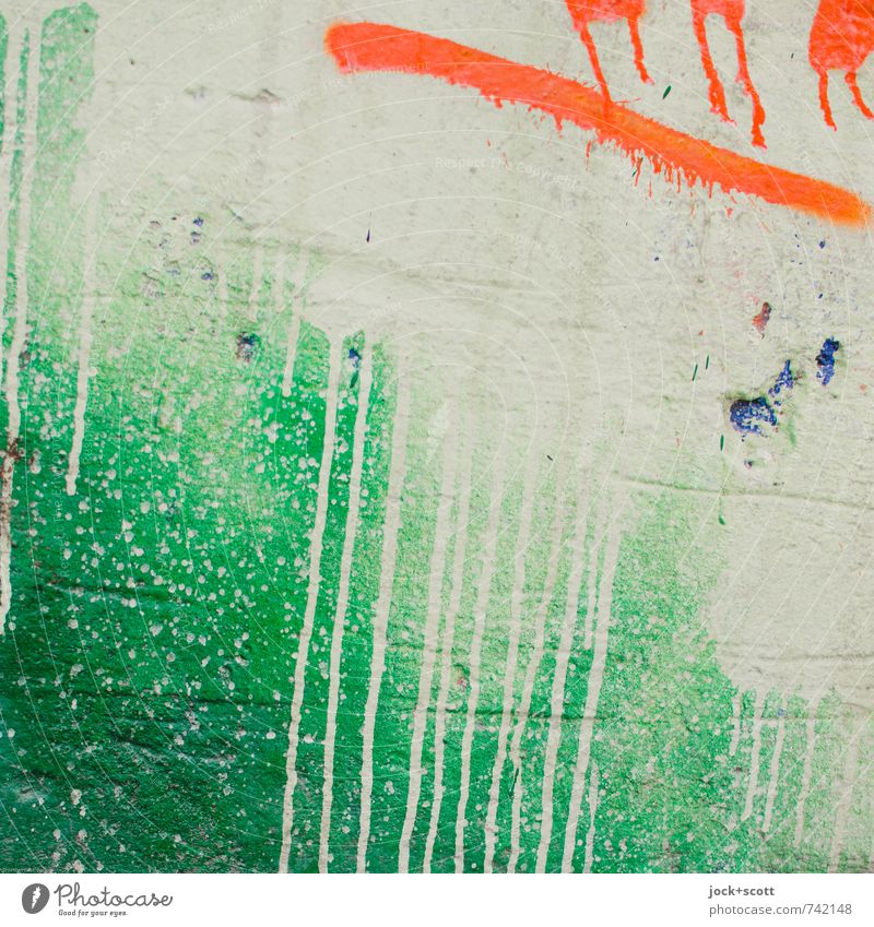 farblich grün sauer Subkultur Straßenkunst Spray Mauer Dekoration & Verzierung Graffiti Linie Farbverlauf orange Inspiration Kreativität stagnierend Farbenspiel