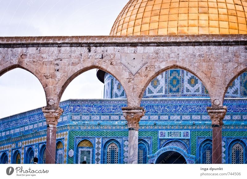Felsendom Israel Naher und Mittlerer Osten Menschenleer Sehenswürdigkeit Wahrzeichen Bekanntheit schön blau Ferien & Urlaub & Reisen Religion & Glaube Tourismus
