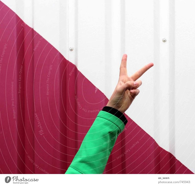 Yes! Arme Hand Finger 1 Mensch Jugendkultur Mauer Wand Fassade Zeichen Erfolg gestikulieren Kommunizieren Coolness eckig frech Fröhlichkeit trendy sportlich