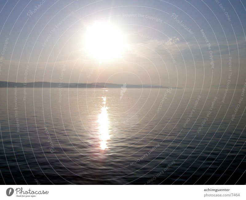 reflections Insel Mainau ruhig Wasser Sonne Himmel Abend Bodensee